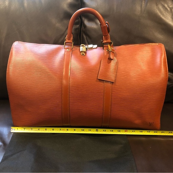 LOUIS VUITTON LV 50 Kenyan Fawn Epi Keepall Boston Travel Weekend Bag - Picture 9 of 17